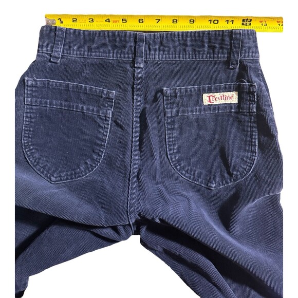 VTG Crestline High Waisted Corduroy Pants Size 10 Straight Leg 1970s Navy Boho - Picture 6 of 14